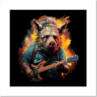 Warthog Playing Guitar Posters and Art